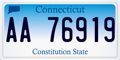 CT license plate AA76919