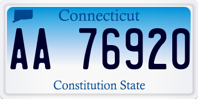 CT license plate AA76920