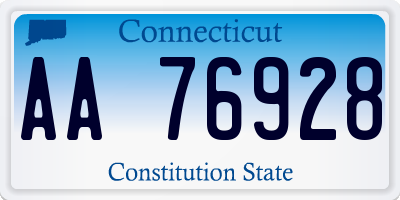 CT license plate AA76928