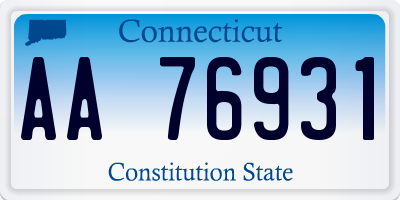 CT license plate AA76931