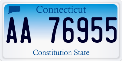 CT license plate AA76955