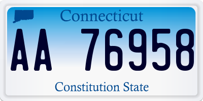 CT license plate AA76958