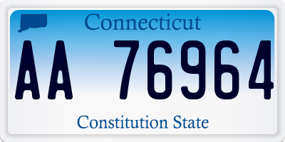 CT license plate AA76964