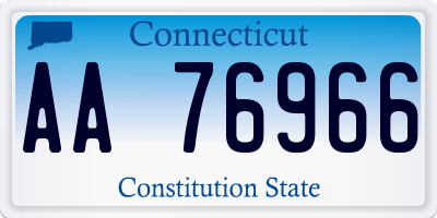 CT license plate AA76966