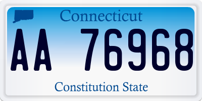 CT license plate AA76968