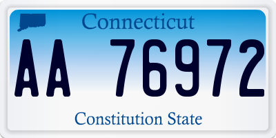 CT license plate AA76972