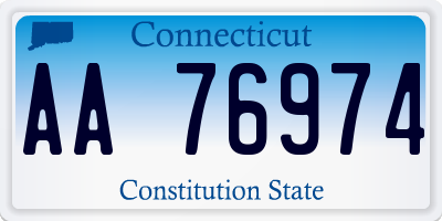 CT license plate AA76974