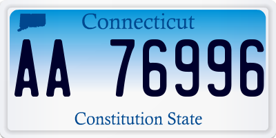 CT license plate AA76996