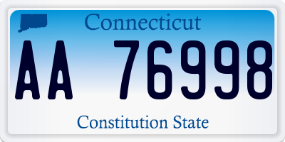 CT license plate AA76998