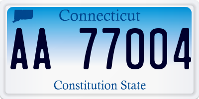 CT license plate AA77004