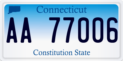 CT license plate AA77006