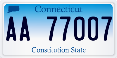 CT license plate AA77007