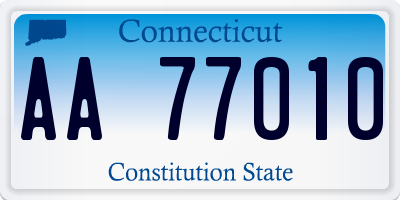 CT license plate AA77010