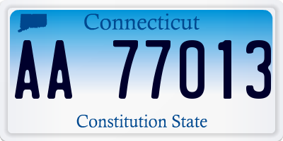 CT license plate AA77013