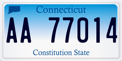 CT license plate AA77014