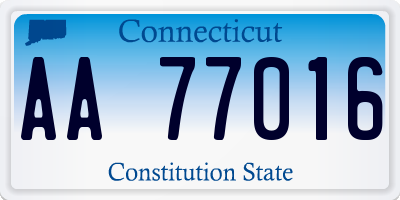 CT license plate AA77016