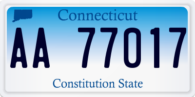 CT license plate AA77017