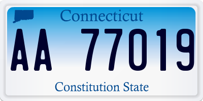 CT license plate AA77019