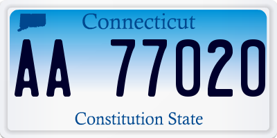 CT license plate AA77020