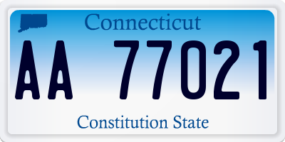 CT license plate AA77021