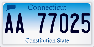 CT license plate AA77025