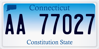 CT license plate AA77027