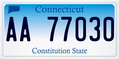 CT license plate AA77030