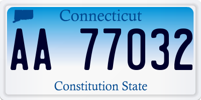 CT license plate AA77032