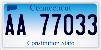 CT license plate AA77033