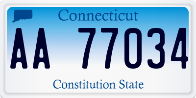 CT license plate AA77034