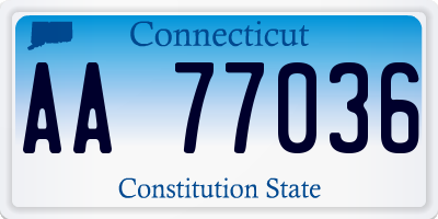 CT license plate AA77036