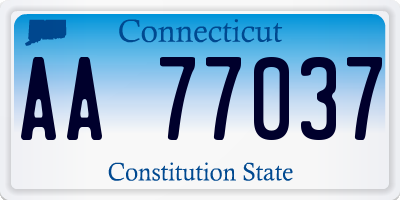 CT license plate AA77037