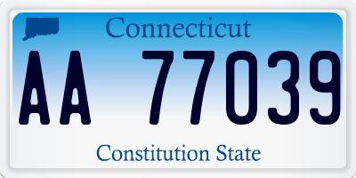 CT license plate AA77039