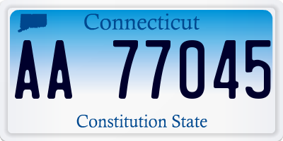 CT license plate AA77045