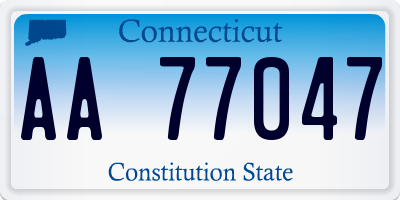 CT license plate AA77047