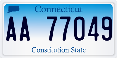 CT license plate AA77049