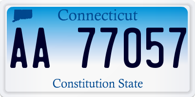 CT license plate AA77057