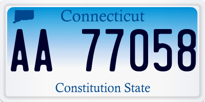 CT license plate AA77058