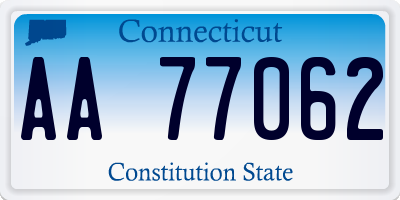 CT license plate AA77062