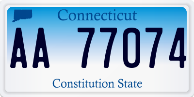 CT license plate AA77074