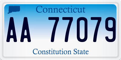 CT license plate AA77079