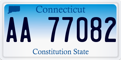 CT license plate AA77082