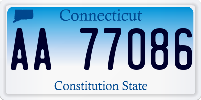 CT license plate AA77086