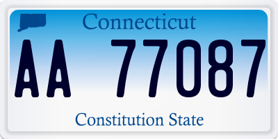 CT license plate AA77087