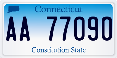 CT license plate AA77090