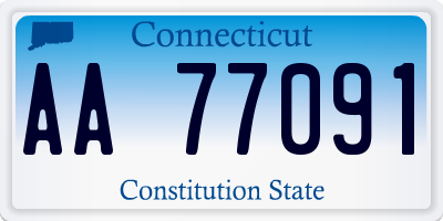 CT license plate AA77091