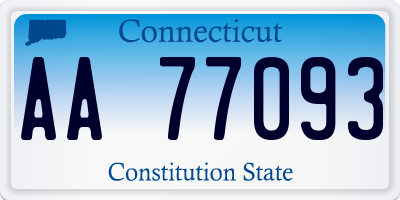 CT license plate AA77093