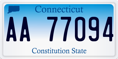 CT license plate AA77094