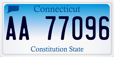 CT license plate AA77096