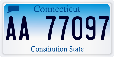 CT license plate AA77097